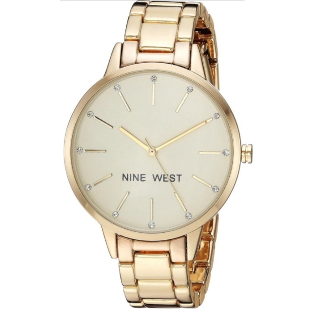 Women’s Gold Watch Crystal Accented Bracelet Gold Watch for Women Girls Jewelry